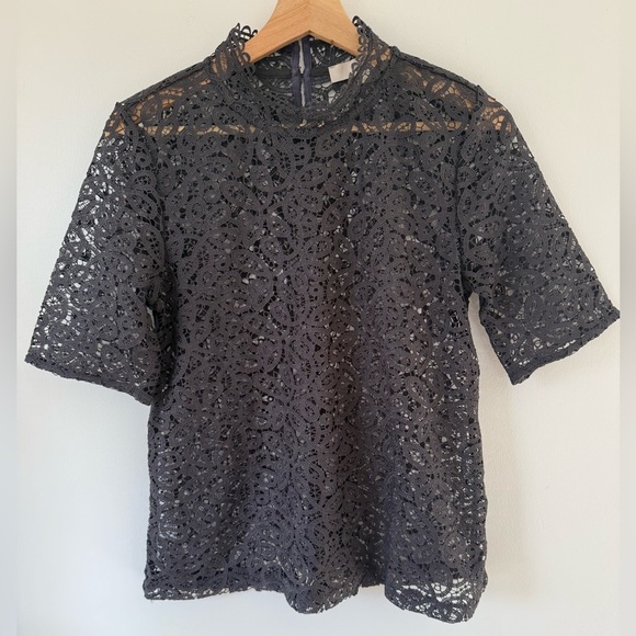 Loft women’s black lace blouse size s - Picture 1 of 7